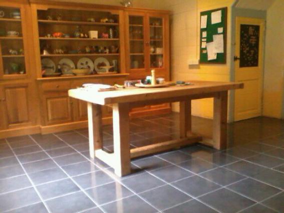 Picture of large tiled dining room floor